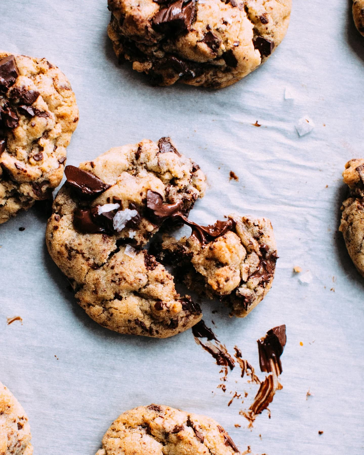 Freshly baked chocolate chunk cookies